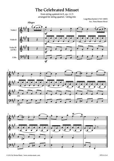 DL: L. Boccherini: The Celebrated Minuet arranged for string