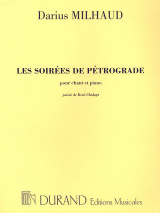 Darius Milhaud - Soirees Petrograde Baryton-Piano
