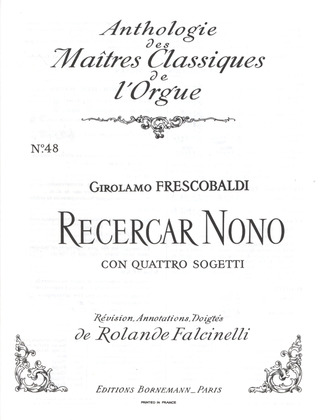 Girolamo Frescobaldi - Recercar nono con quatro Sogetti
