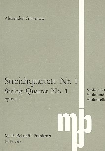Alexander Glasunow - Streichquartett Nr. 1  Nr. 1 D-Dur op. 1 (1882)