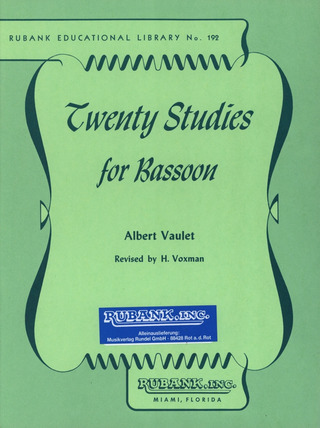 Vaulet Albert - 20 Studies For Bassoon