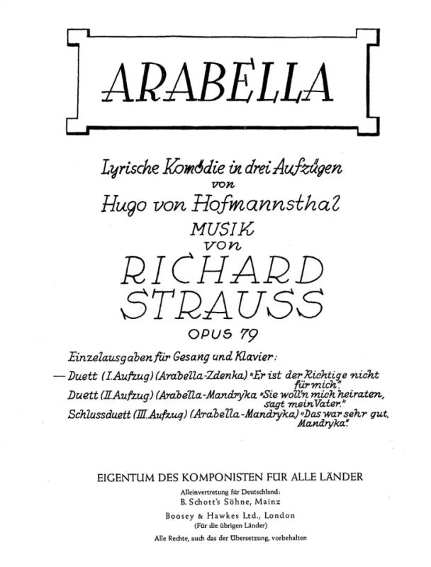 Richard Strauss - Arabella op. 79