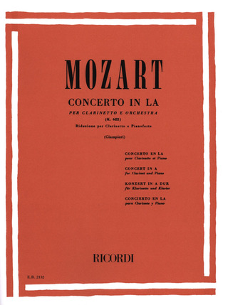 Wolfgang Amadeus Mozart: Concerto In La Per Clarinetto E Orchestra - K. 622