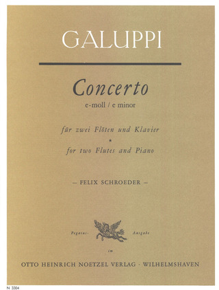Baldassare Galuppi - Concerto für 2 Flöten und Klavier. Ausgabe für Flöte und Klavier e-moll