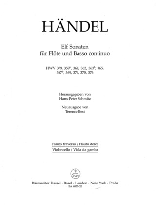 Georg Friedrich Händel - Elf Sonaten für Flöte und Basso continuo