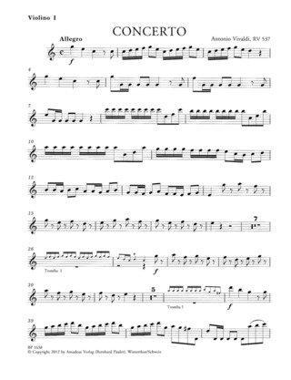 Antonio Vivaldi - Concerto C-Dur für 2 Trompeten, Streicher und Basso continuo