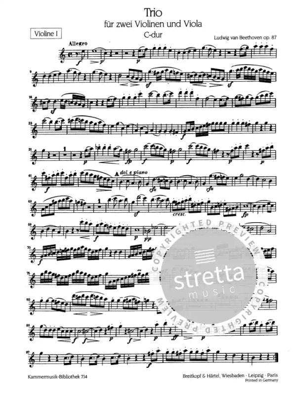 Ludwig van Beethoven: Trio C-dur op. 87 (1)