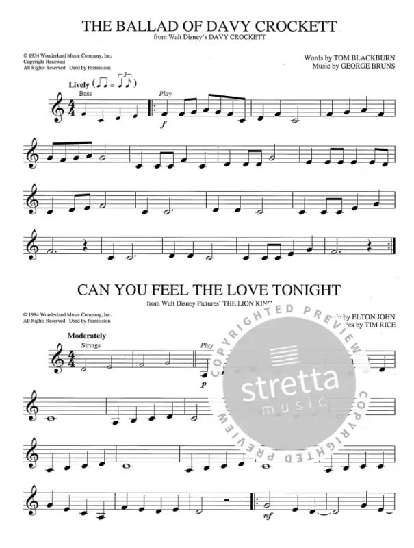 Easy Instrumental Play-Along: Disney – Clarinet | buy now in Stretta