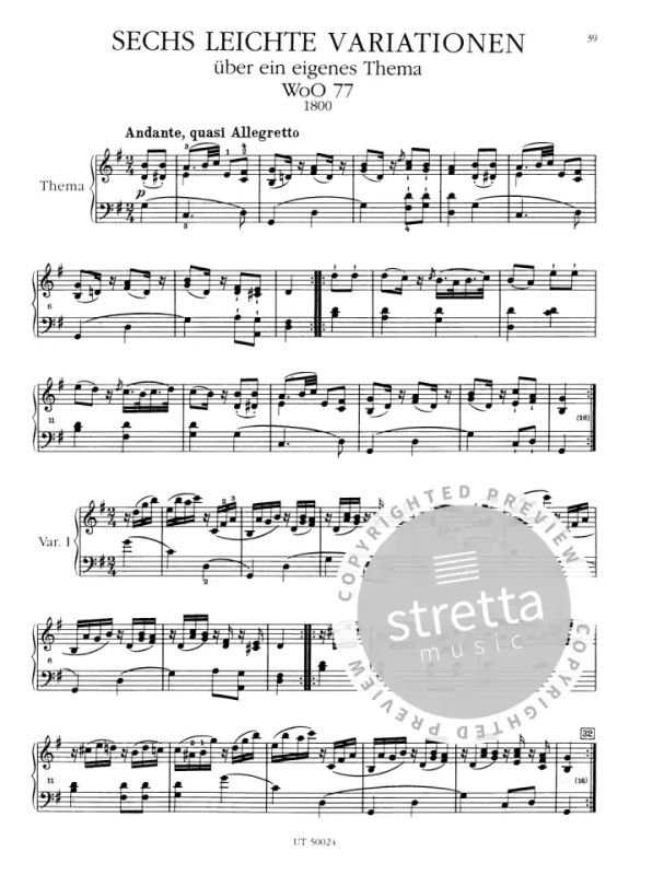 Ludwig van Beethoven - Variationen für Klavier 1