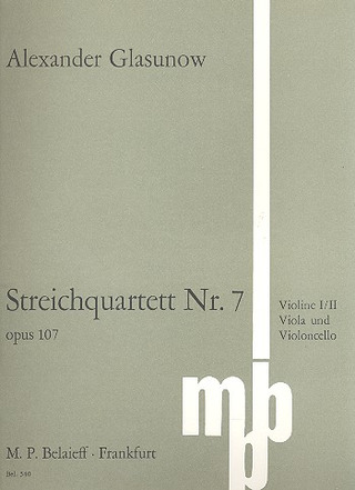 Alexander Glasunow - Streichquartett Nr. 7  C-Dur op. 107 (1930)