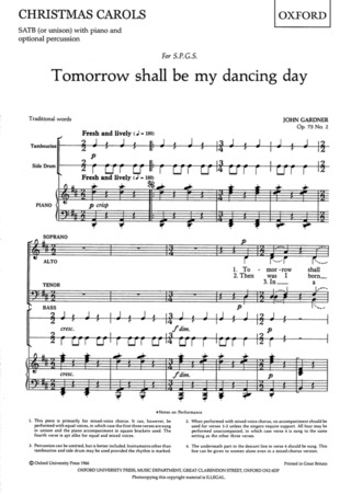 John Gardner - Tomorrow shall be my dancing day op. 75/2