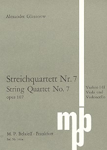 Alexander Glasunow - Streichquartett Nr. 7  Nr. 7 C-Dur op. 107 (1930)
