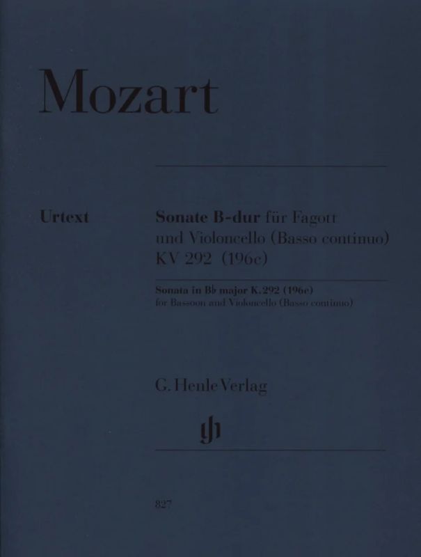 Wolfgang Amadeus Mozart - Sonate B-Dur KV 292 (196c)