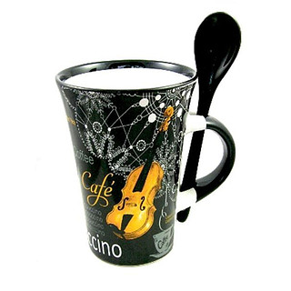 Cappuccino Mug With Spoon - Violin