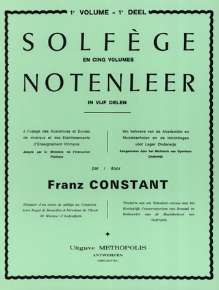 Franz Constant - Solfège 1 – accompagnement
