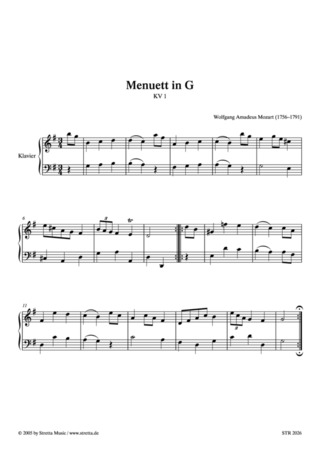 Wolfgang Amadeus Mozart - Menuett in G