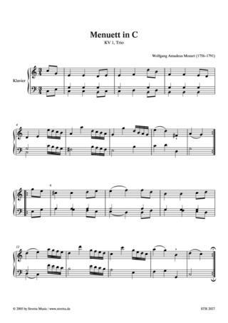 Wolfgang Amadeus Mozart - Menuett in C