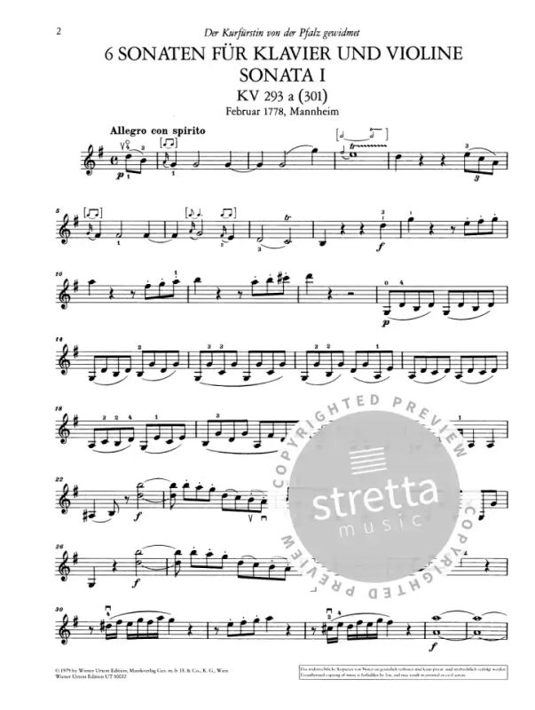 Wolfgang Amadeus Mozart - Sonaten für Klavier und Violine – Band 1 (6)