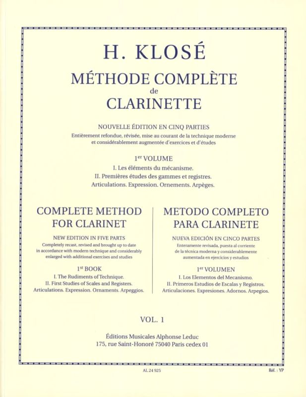 Hyacinthe Eleonore Klosé - Méthode complète de Clarinette 1