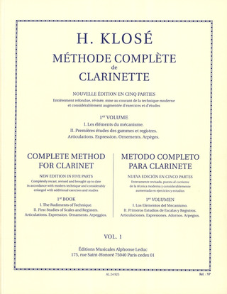 Hyacinthe Eleonore Klosé - Méthode complète de Clarinette 1