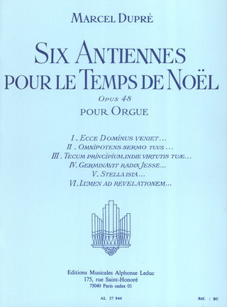 Marcel Dupré - 6 Antiennes pour le Temps de Noël Op.48