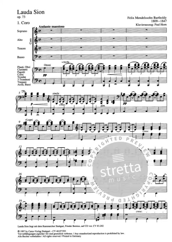 Felix Mendelssohn Bartholdy - Lauda Sion A 24 (1845/46)