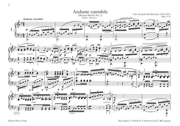 Felix Mendelssohn Bartholdy - Musical Souvenirs for Piano