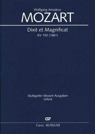 Wolfgang Amadeus Mozart - Dixit et Magnificat C-Dur KV 193 (1774)