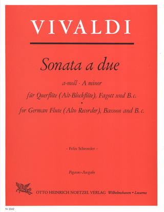 Antonio Vivaldi - Sonata a due für Querflöte (Alt-Blockflöte), Fagott und B.c. a-moll