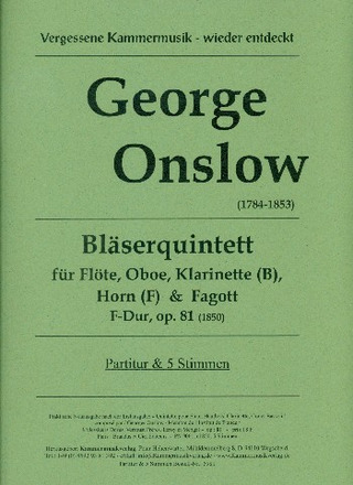 George Onslow: Bläserquintett F-Dur op. 81