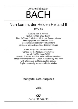 Johann Sebastian Bach - Nun komm, der Heiden Heiland (II) h-Moll BWV 62 (1724)