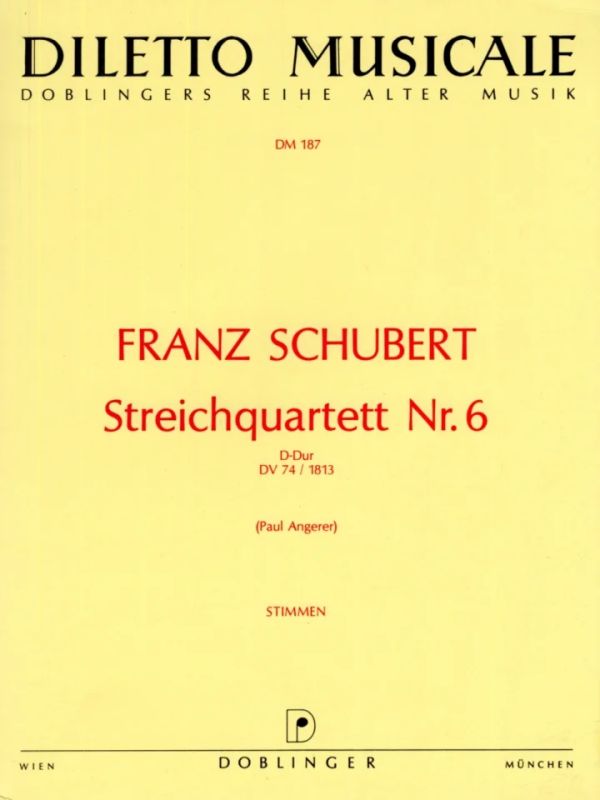 Franz Schubert - Streichquartett Nr. 6 D-Dur D 74 (1813)