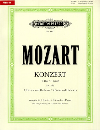Wolfgang Amadeus Mozart: Konzert F-Dur KV 242 für drei (oder zwei) Klaviere und Orchester