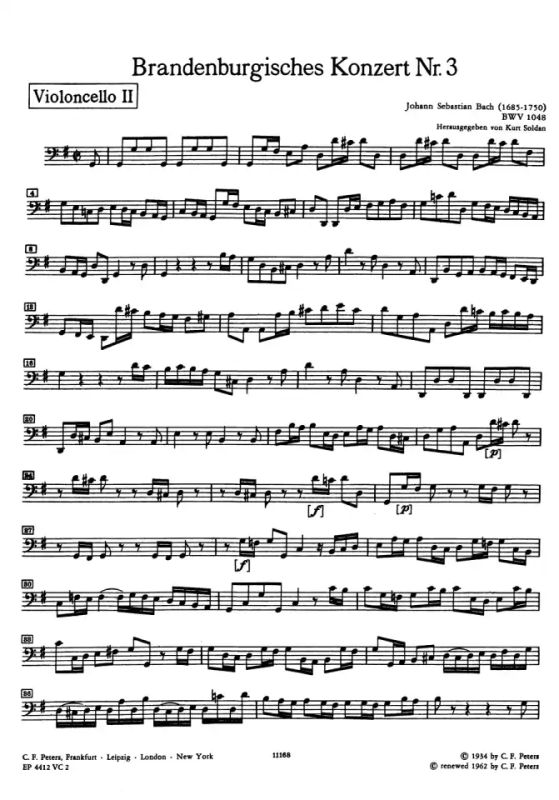 Johann Sebastian Bach - Brandenburgisches Konzert Nr. 3 G-Dur BWV 1048