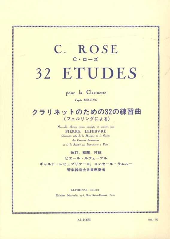 Cyrille Rose - 32 studies (Clarinet)