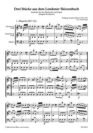 Wolfgang Amadeus Mozart - Drei Stücke aus dem Londoner Skizzenbuch