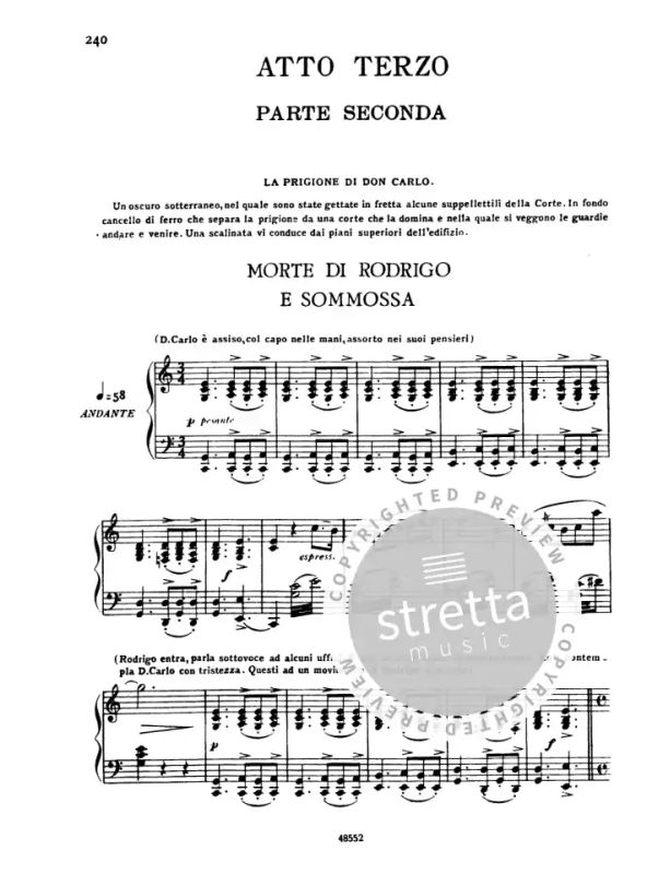 Giuseppe 5 Akte - Klavierauszug Musiknoten Verdi it 5110405 Don Carlo 