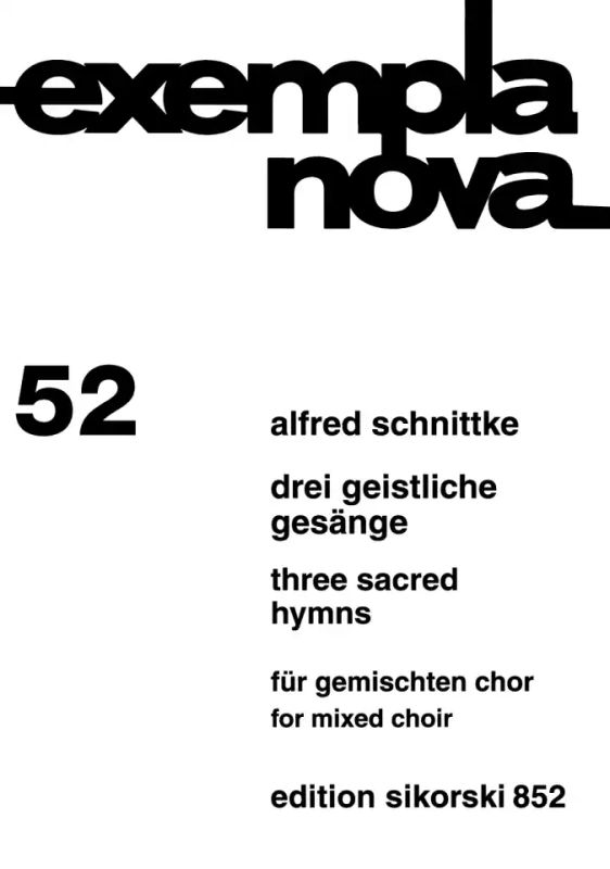 Alfred Schnittke - 3 geistliche Gesänge für gemischten Chor