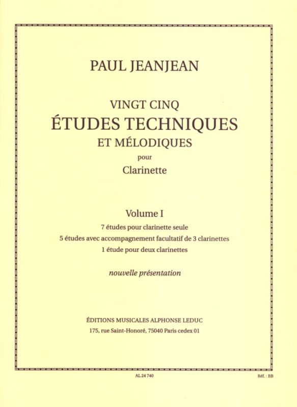 Paul Jeanjean - 25 etudes Techniques et Melodiques Vol.1