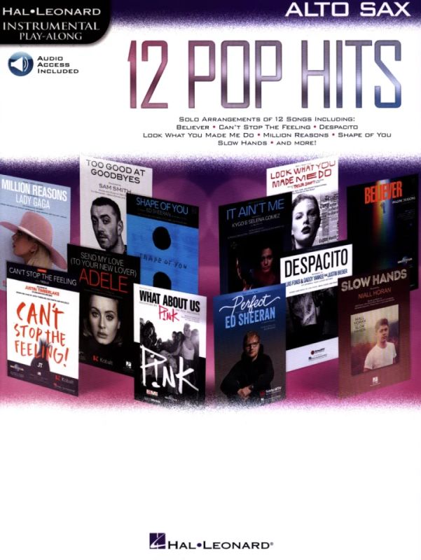 12 Pop Hits Alto Saxophone Hal Leonard Instrumental Play-Along 