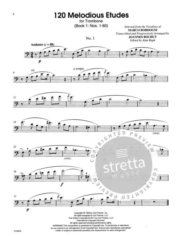 Marco Bordogni - Melodious Etudes for Trombone 1