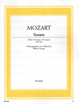 Wolfgang Amadeus Mozart: Sonate  B-Dur KV 570