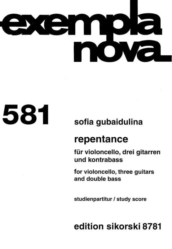 Sofia Gubaidulina - Repentance für Violoncello, 3 Gitarren und Kontrabass