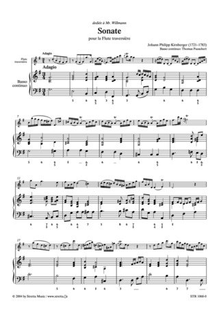 Johann Philipp Kirnberger - Sonate pour la Flute traversière