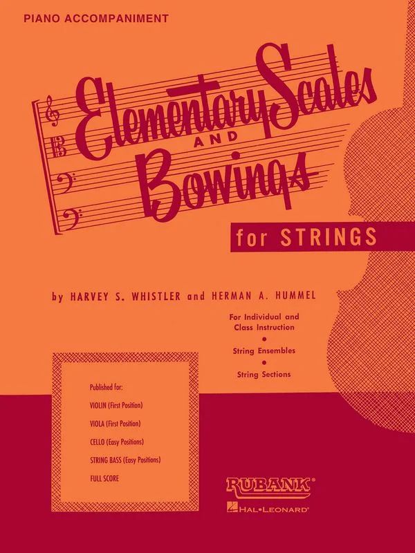 Harvey S. Whistleratd. - Elementary Scales and Bowings - Pianoaccompaniment