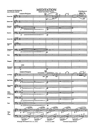Meditation From Thais (Score And Parts)