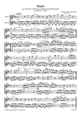 Wilhelm Popp: Duett D-Dur, op. 404, Nr. 1 (1873)