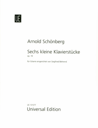 Arnold Schönberg: 6 kleine Klavierstücke für Klavier op. 19 (1911)