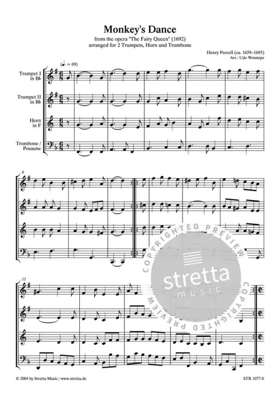 Monkey S Dance From Henry Purcell Buy Now In Stretta Sheet Music