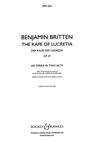 Benjamin Britten: Der Raub der Lukrezia op. 37 (1946)